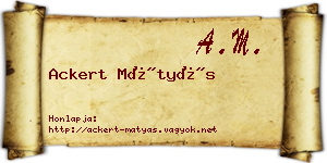 Ackert Mátyás névjegykártya
