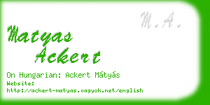 matyas ackert business card
