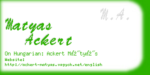 matyas ackert business card